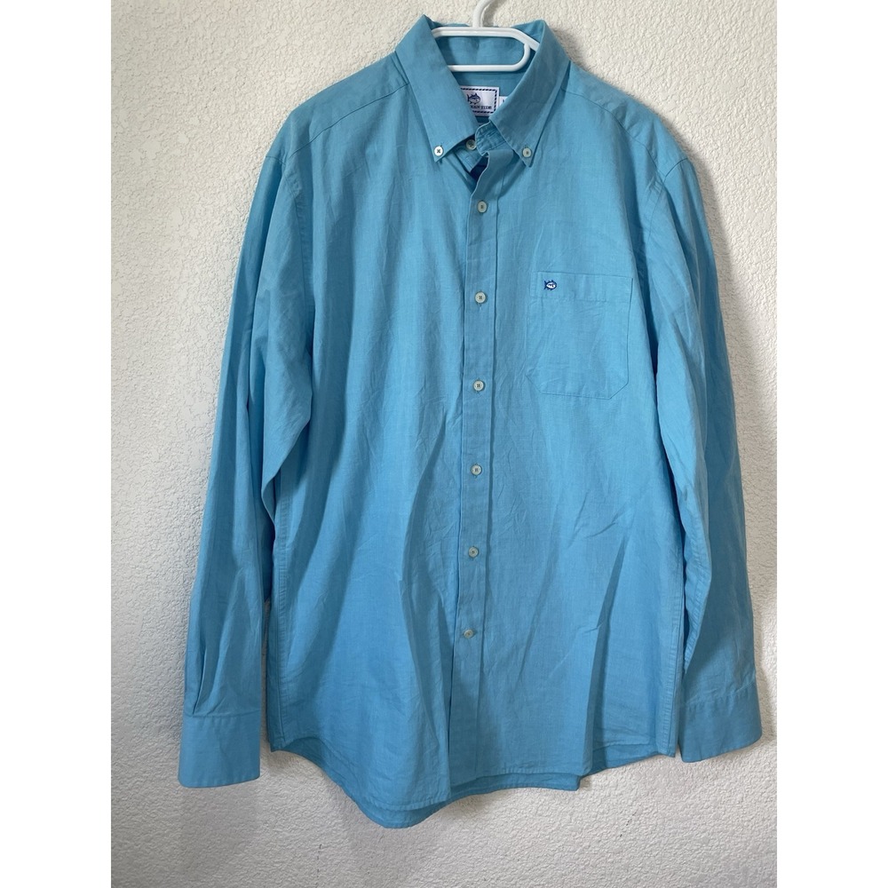 Southern Tide Men's‎ Cotton Button Down Shirt Blue Size Medium S254